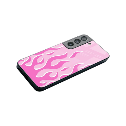 Y2K Retro Pink Flames stylish phone case for samsung galaxy s22 | glossy glass and slim fit