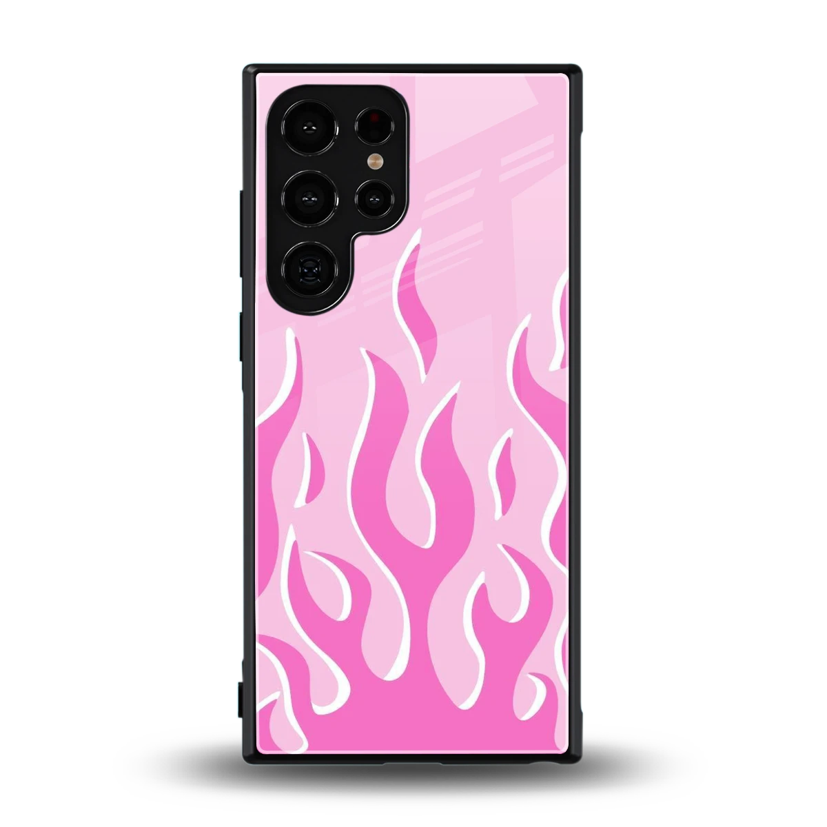 Y2K Retro Pink Flames back phone cover | glass case for samsung galaxy s24 ultra