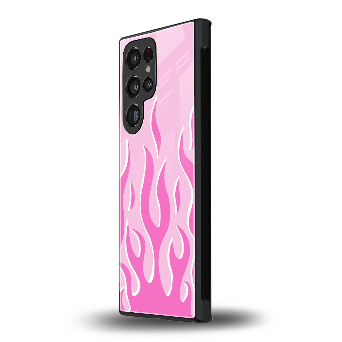Y2K Retro Pink Flames samsung galaxy s24 ultra mobile cover | shockproof glass phone case