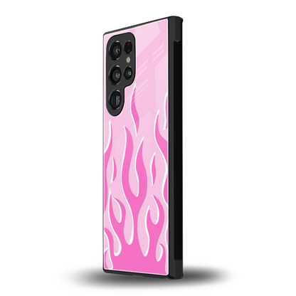 Y2K Retro Pink Flames samsung galaxy s24 ultra mobile cover | shockproof glass phone case