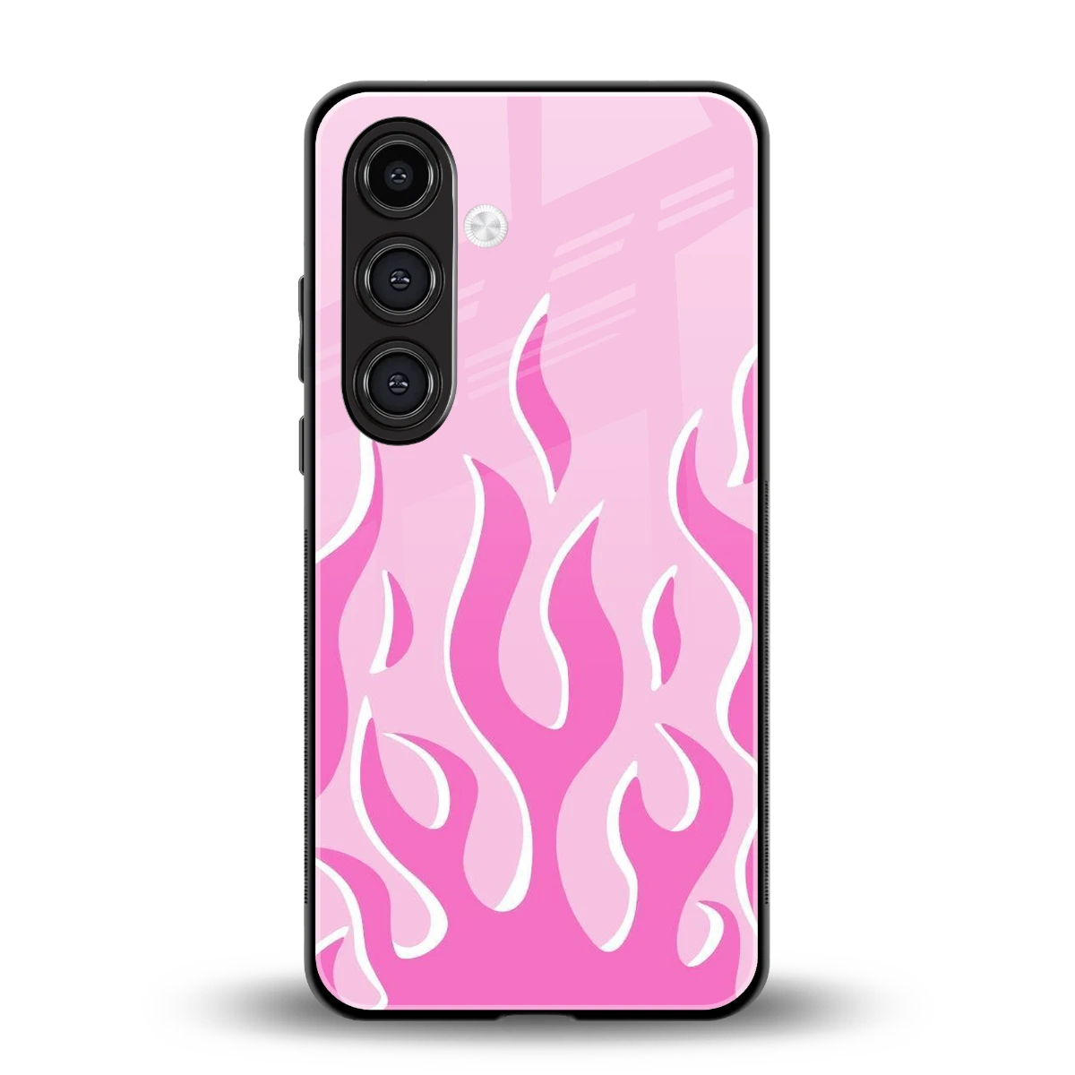 Y2K Retro Pink Flames back phone cover | glass case for samsung galaxy s23 plus