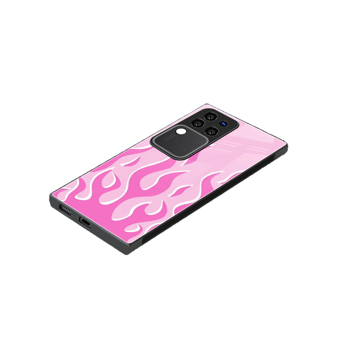 Y2K Retro Pink Flames stylish phone case forvivo v30 pro | glossy glass and slim fit