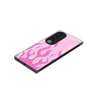 Y2K Retro Pink Flames stylish phone case for vivo v40 pro | glossy glass and slim fit