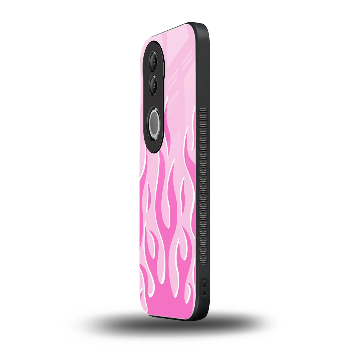 Y2K Retro Pink Flames vivo v50 mobile cover | shockproof glass phone case