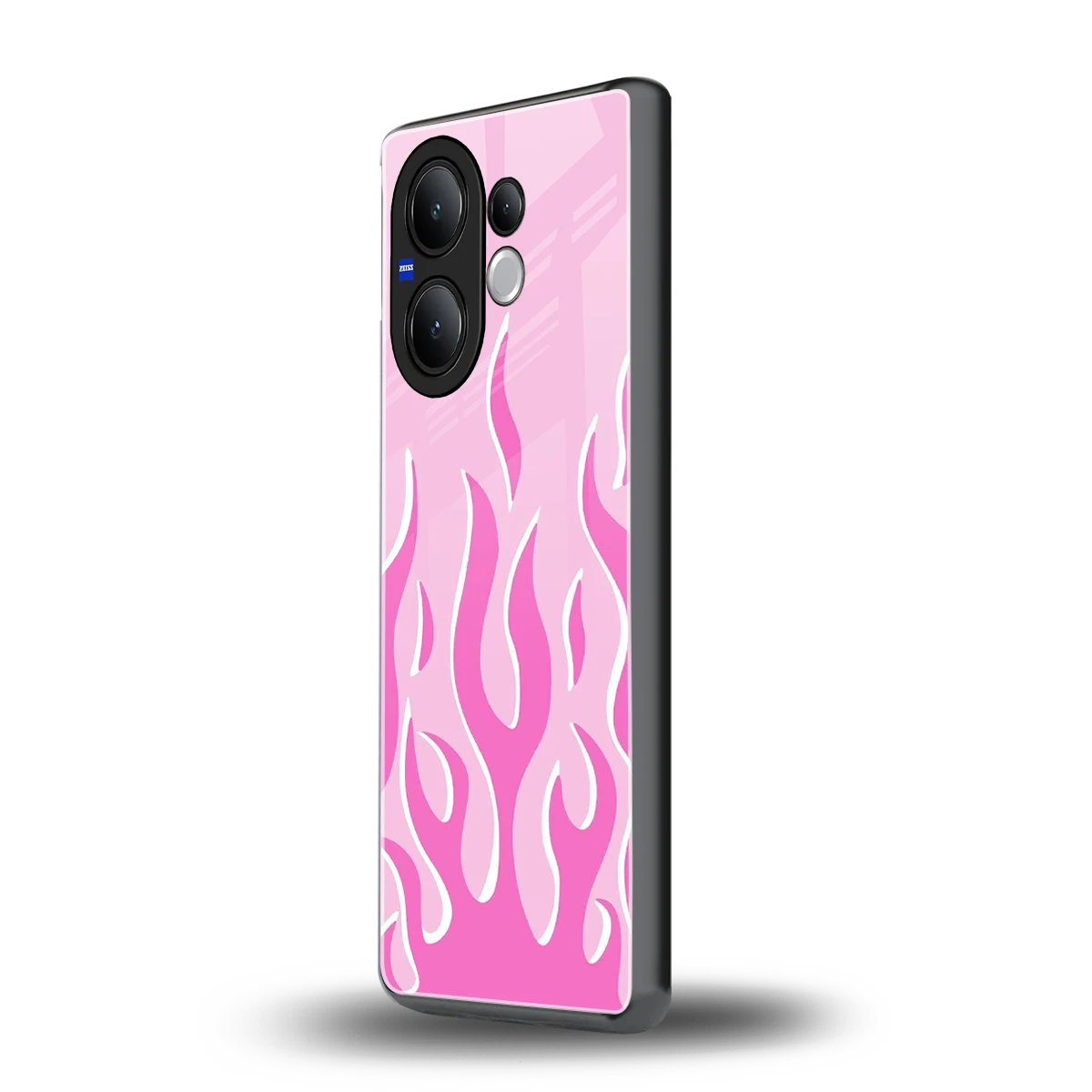 Y2K Retro Pink Flames vivo v60 mobile cover | shockproof glass phone case
