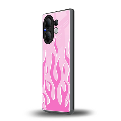 Y2K Retro Pink Flames vivo v60 mobile cover | shockproof glass phone case