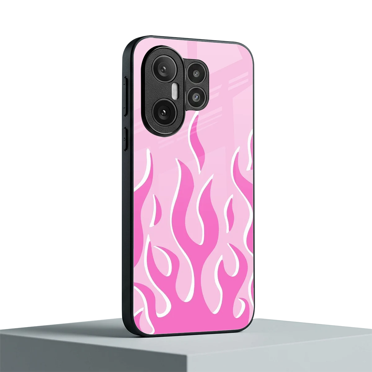 Y2K Retro Pink Flames vivo x200 fe mobile cover | shockproof glass phone case