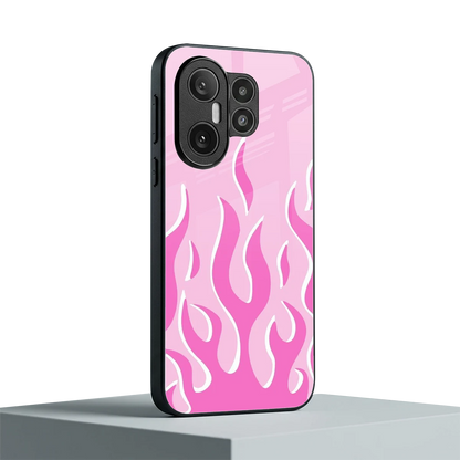 Y2K Retro Pink Flames vivo x200 fe mobile cover | shockproof glass phone case