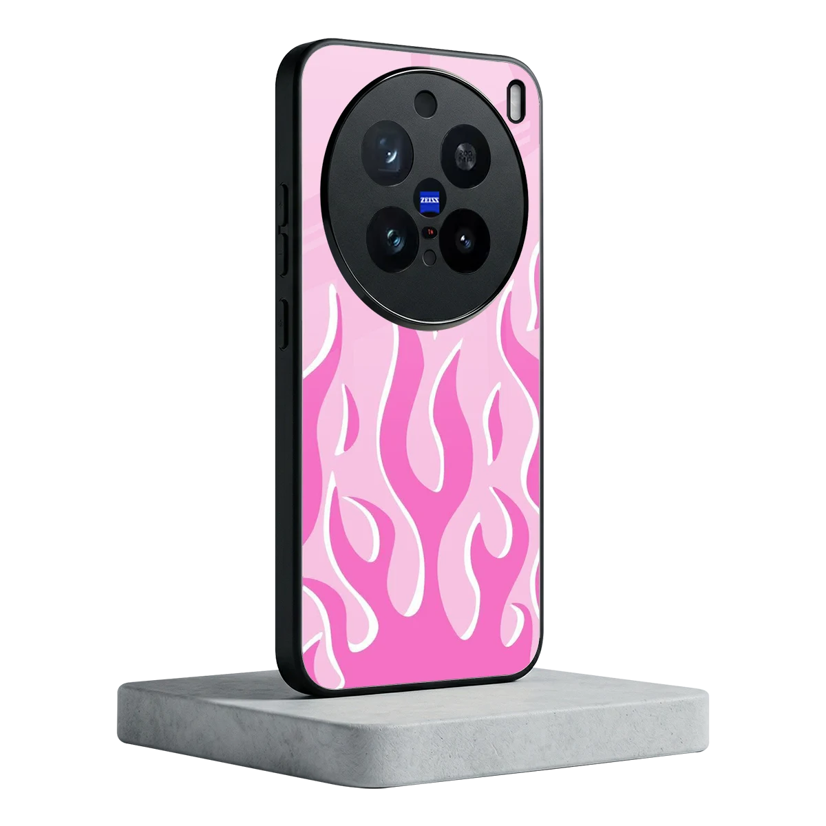 Y2K Retro Pink Flames vivo x200 pro mobile cover | shockproof glass phone case