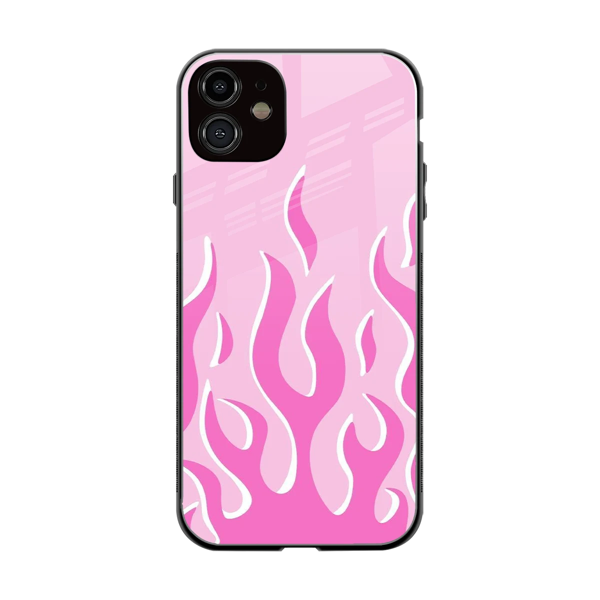 Y2K Retro Pink Flames back phone cover | glass case for iphone 11