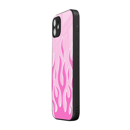 Y2K Retro Pink Flames iphone 11 mobile cover | shockproof glass phone case