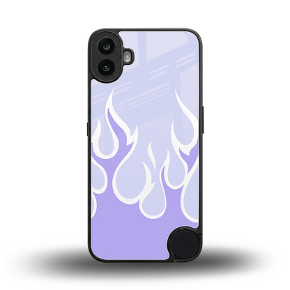 Y2K Retro Purple Flames back phone cover | glass case for cmf nothing phone 1