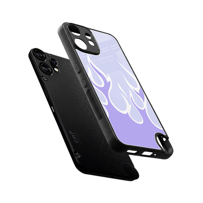 Y2K Retro Purple Flames sleek cmf nothing phone 2 pro cover with tempered glass back and TPU edges