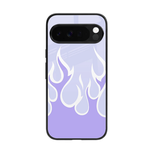 Y2K Retro Purple Flames back phone cover | glass case for google pixel 10 pro xl