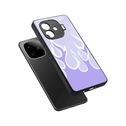 Y2K Retro Purple Flames sleek iqoo neo 10r 5g cover with tempered glass back and TPU edges
