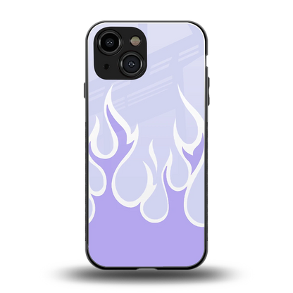 Y2K Retro Purple Flames back phone cover | glass case for iphone 13 mini