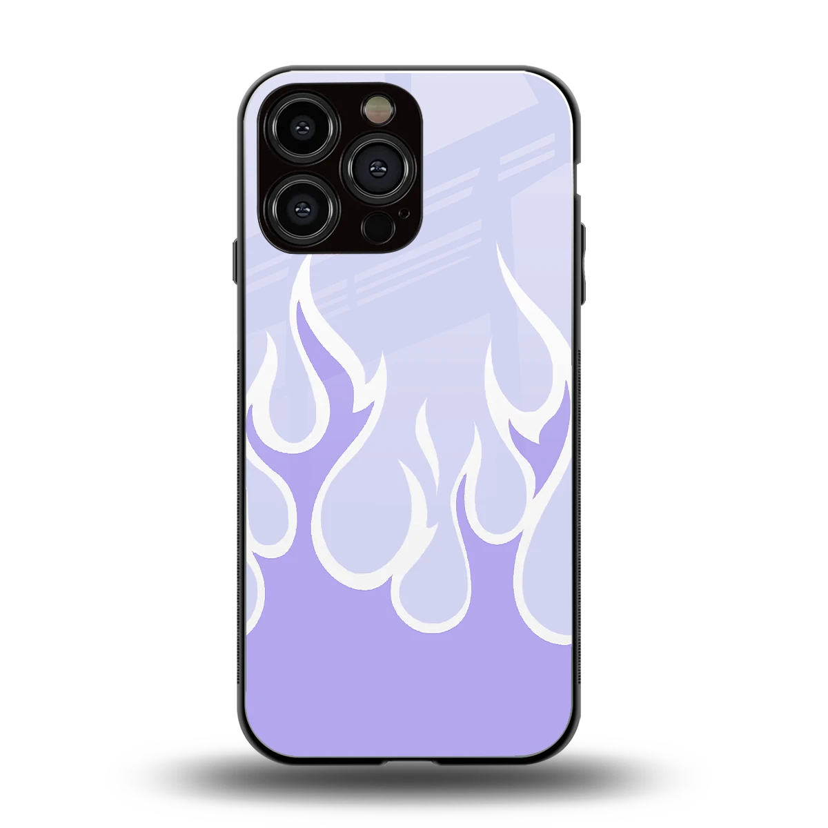 Y2K Retro Purple Flames back phone cover | glass case for iphone 14 pro max