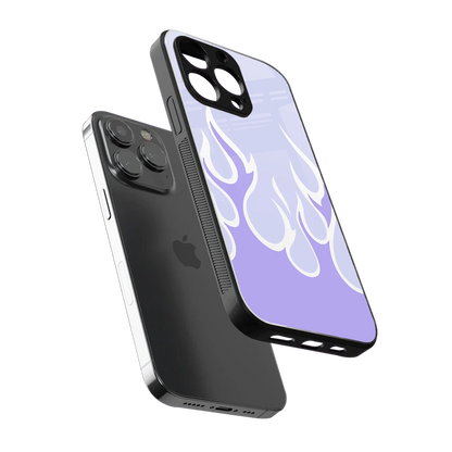 Y2K Retro Purple Flames sleek iphone 14 pro max cover with tempered glass back and TPU edges