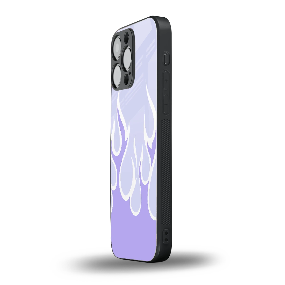 Y2K Retro Purple Flames iphone 14 pro max mobile cover | shockproof glass phone case