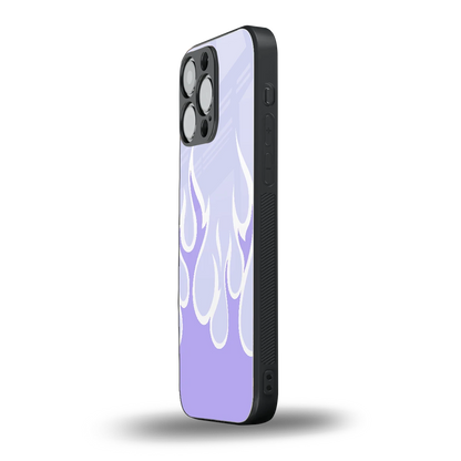 Y2K Retro Purple Flames iphone 14 pro max mobile cover | shockproof glass phone case