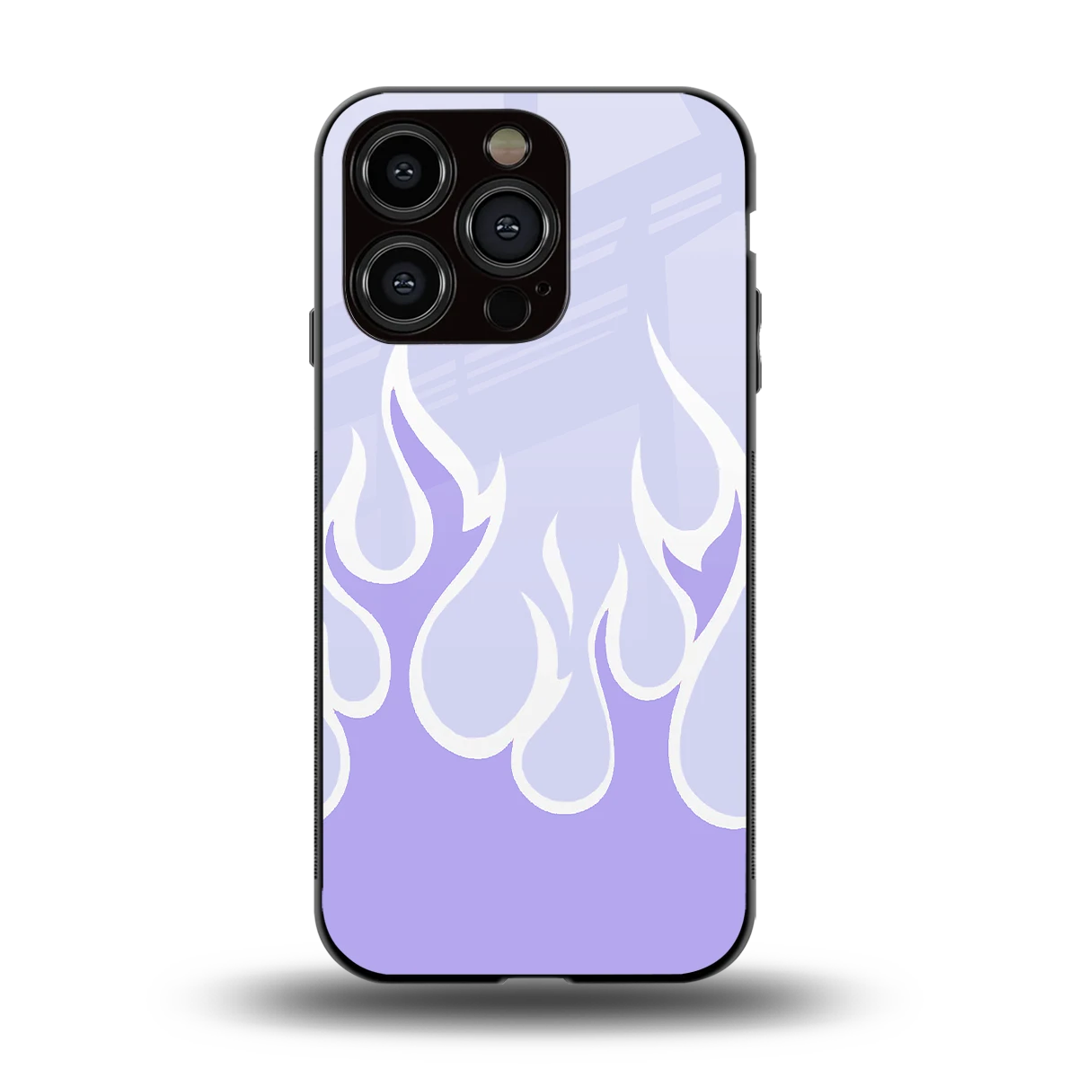 Y2K Retro Purple Flames back phone cover | glass case for iphone 14 pro