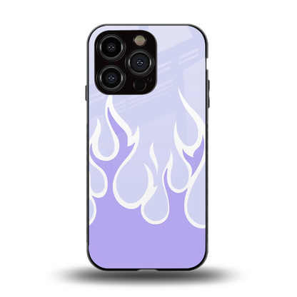 Y2K Retro Purple Flames back phone cover | glass case for iphone 14 pro