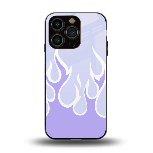 Y2K Retro Purple Flames back phone cover | glass case for iphone 14 pro