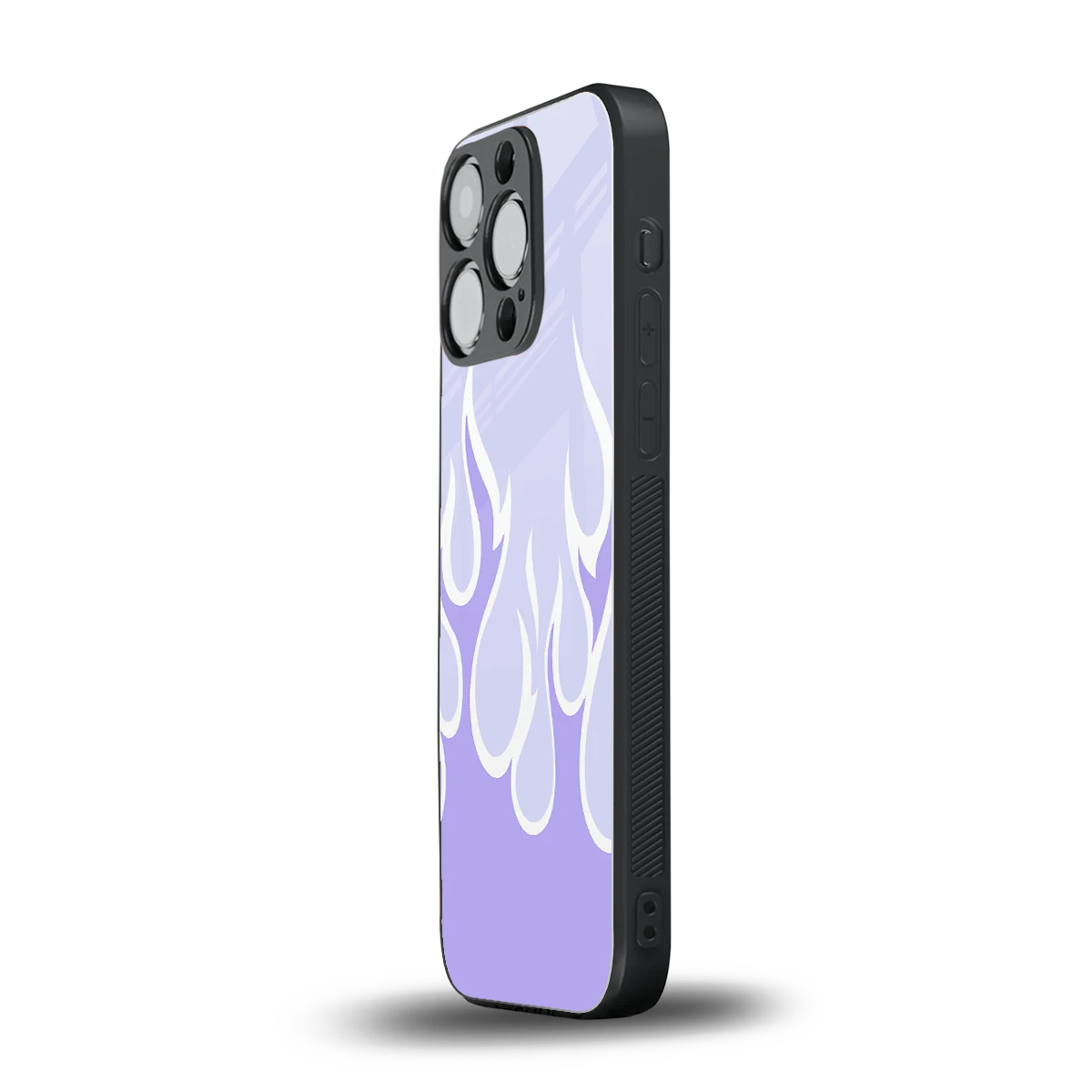 Y2K Retro Purple Flames iphone 14 pro mobile cover | shockproof glass phone case