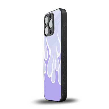Y2K Retro Purple Flames iphone 14 pro mobile cover | shockproof glass phone case