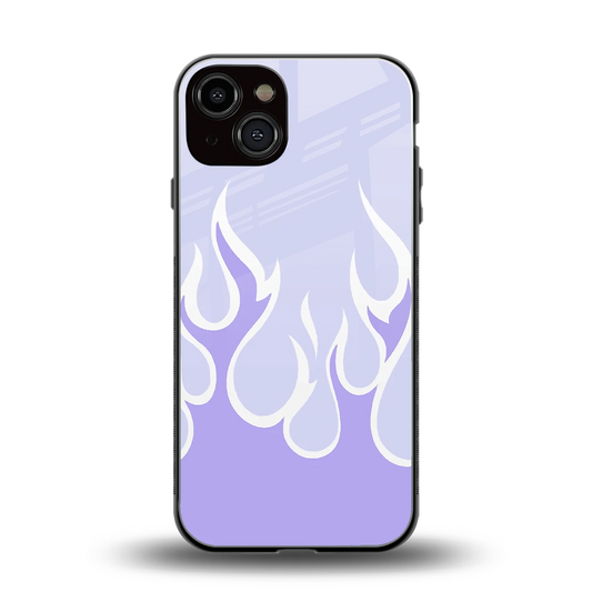Y2K Retro Purple Flames back phone cover | glass case for iphone 13