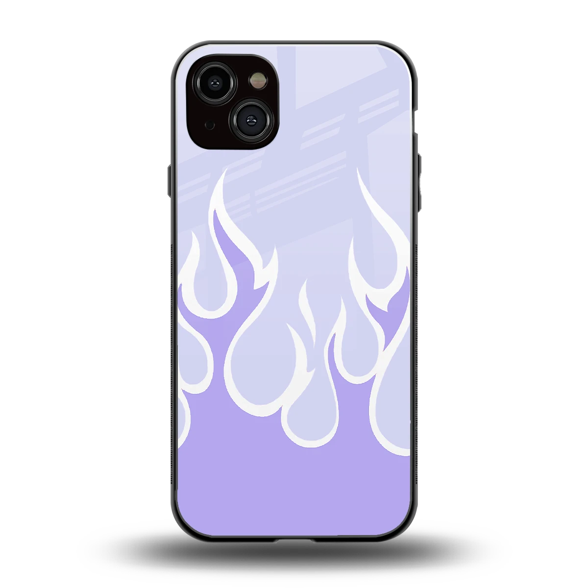 Y2K Retro Purple Flames back phone cover | glass case for iphone 14 plus