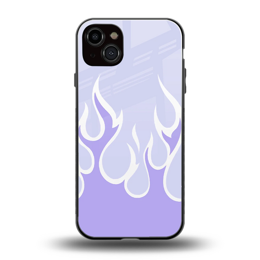 Y2K Retro Purple Flames back phone cover | glass case for iphone 14 plus