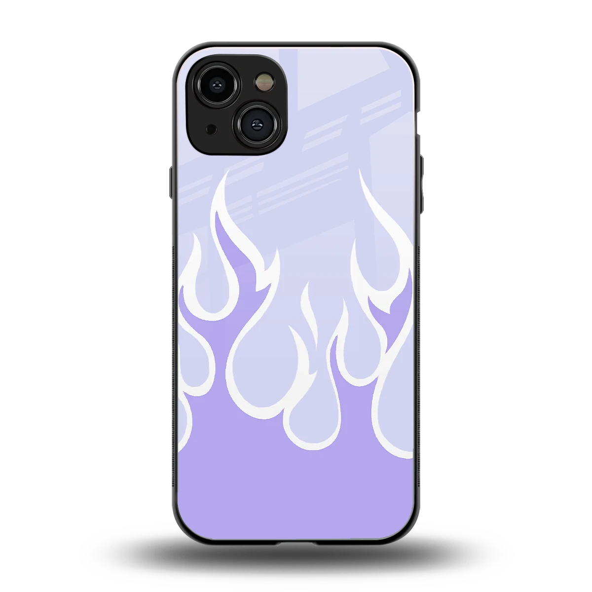Y2K Retro Purple Flames back phone cover | glass case for iphone 15