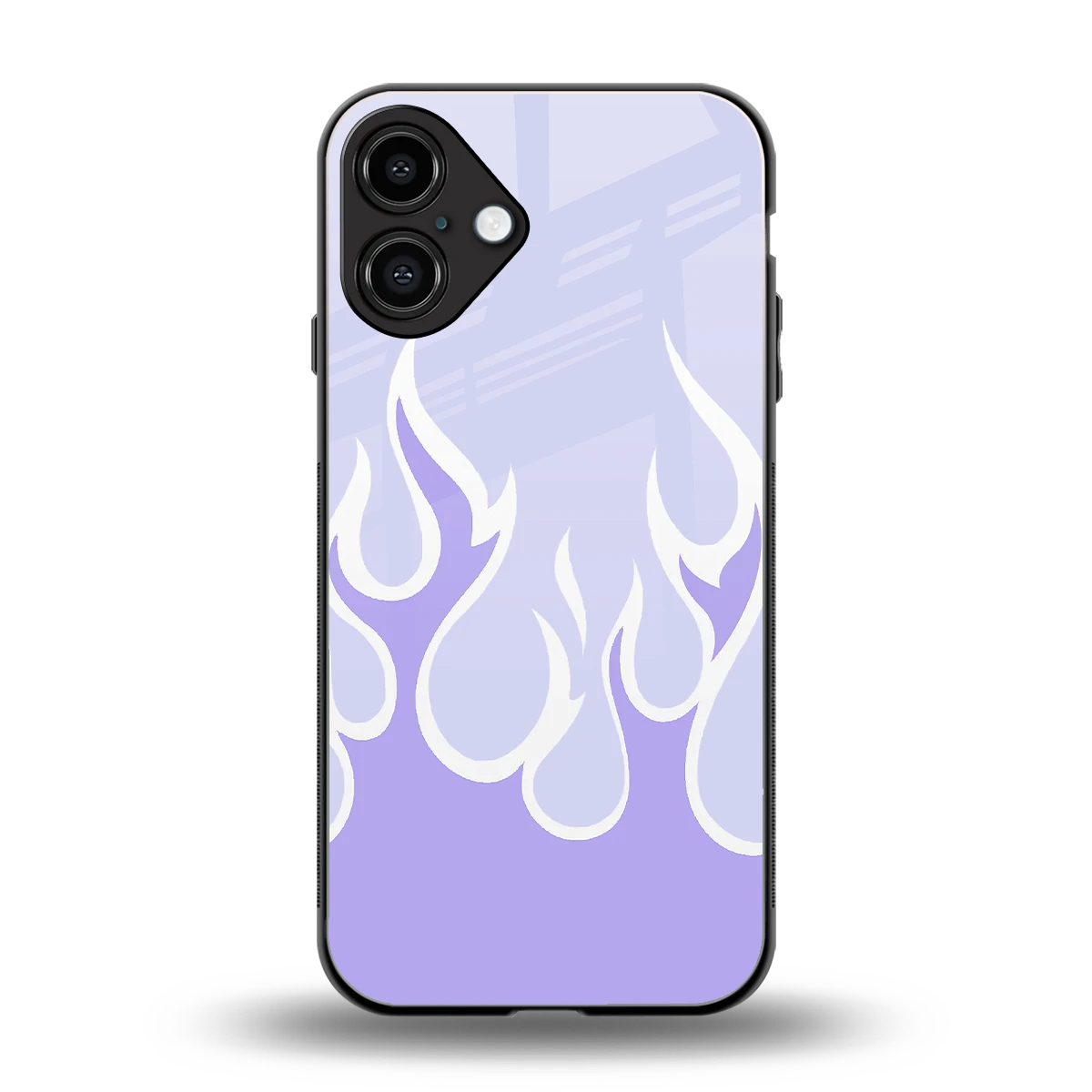 Y2K Retro Purple Flames back phone cover | glass case for iphone 16 plus