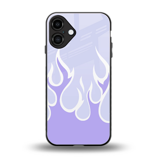 Y2K Retro Purple Flames back phone cover | glass case for iphone 16 plus