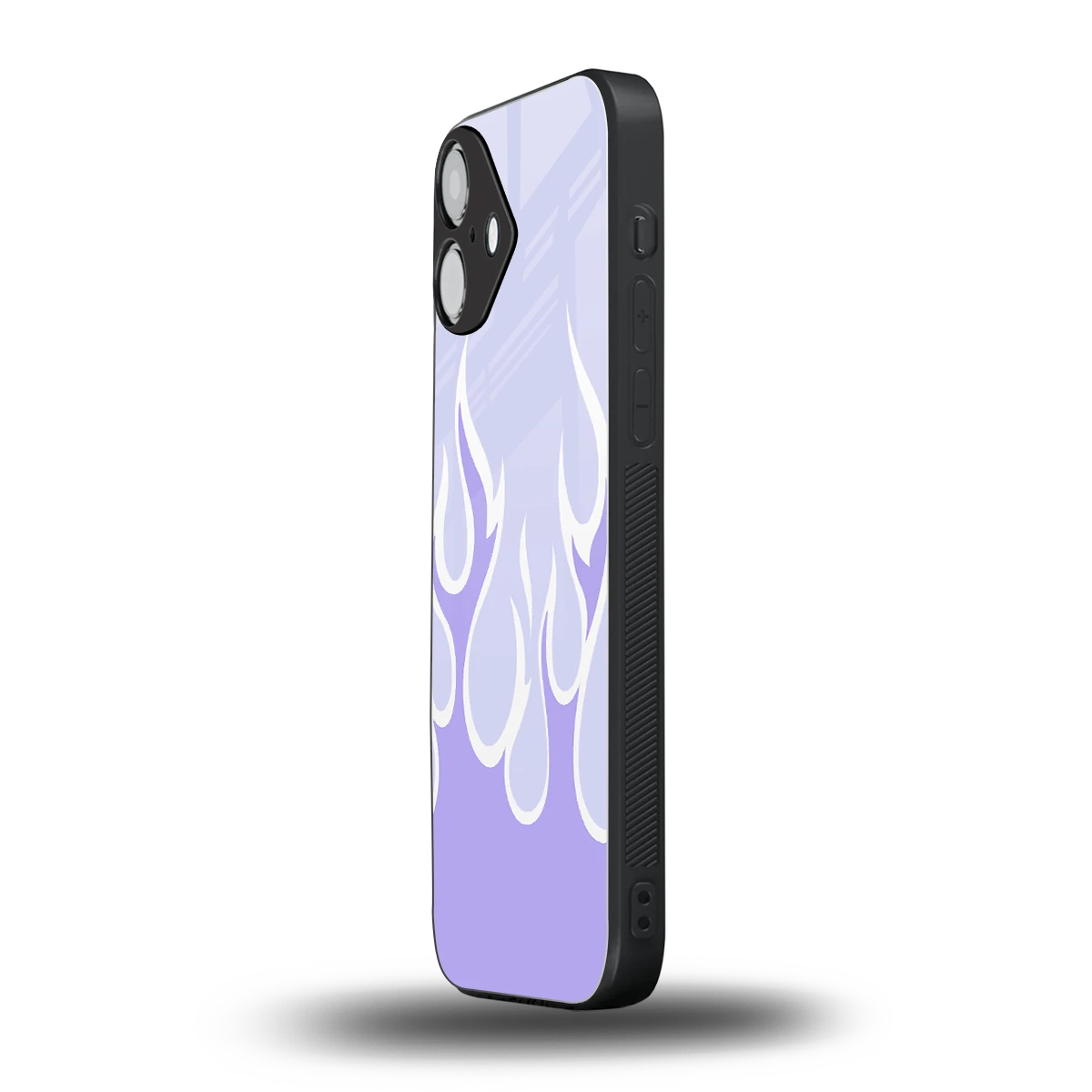 Y2K Retro Purple Flames iphone 16 plus mobile cover | shockproof glass phone case
