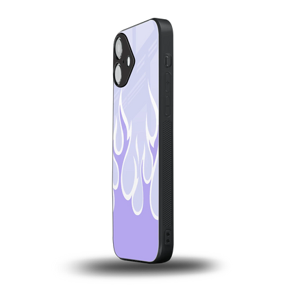 Y2K Retro Purple Flames iphone 16 plus mobile cover | shockproof glass phone case