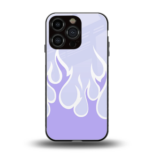 Y2K Retro Purple Flames back phone cover | glass case for iphone 16 pro