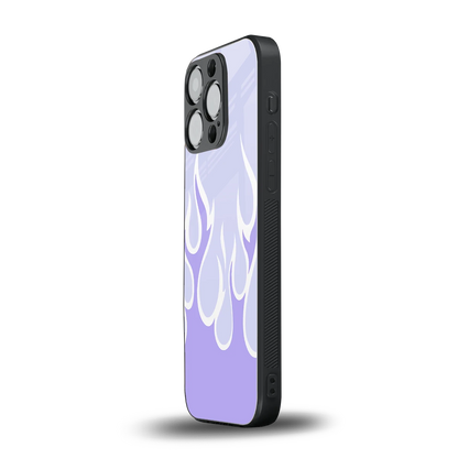 Y2K Retro Purple Flames iphone 16 pro mobile cover | shockproof glass phone case