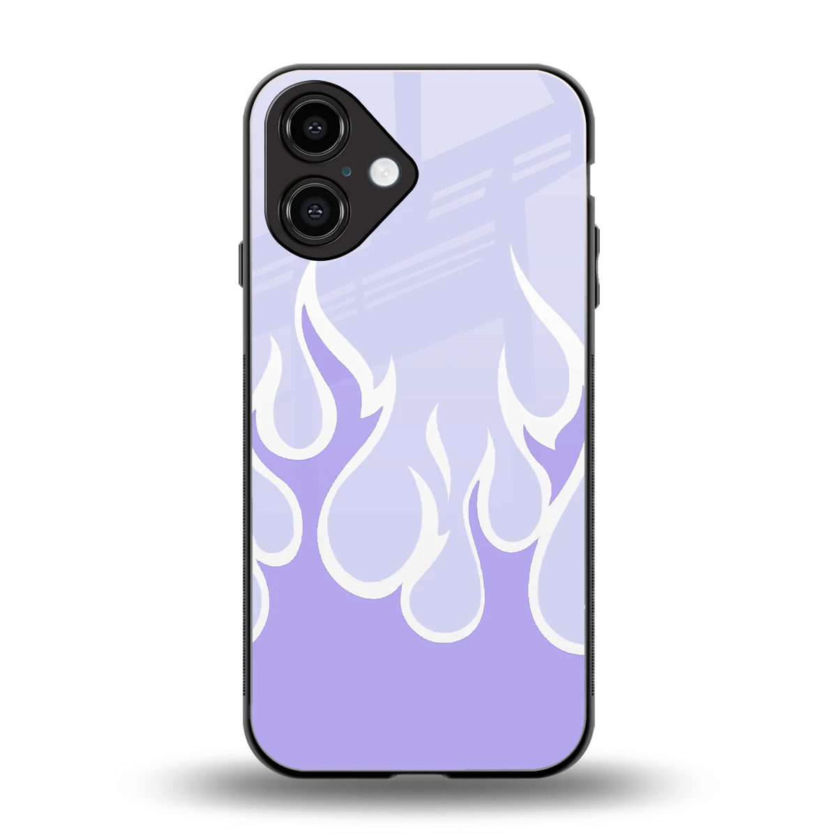 Y2K Retro Purple Flames back phone cover | glass case for iphone 16
