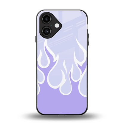 Y2K Retro Purple Flames back phone cover | glass case for iphone 16