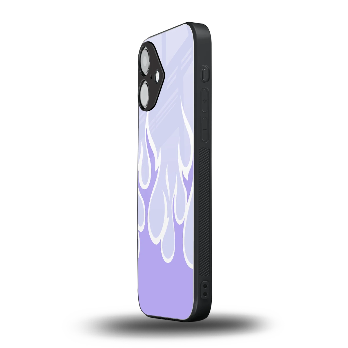 Y2K Retro Purple Flames iPhone 16 mobile cover | shockproof glass phone case