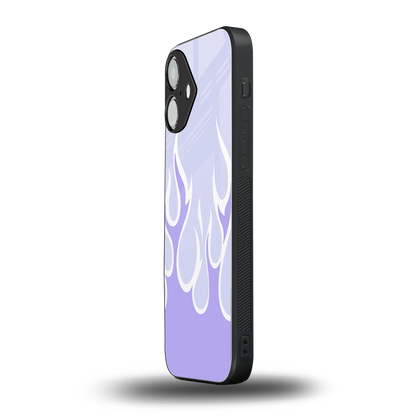 Y2K Retro Purple Flames iPhone 16 mobile cover | shockproof glass phone case