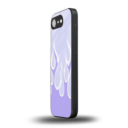 Y2K Retro Purple Flames iphone 16e mobile cover | shockproof glass phone case