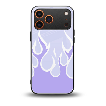 Y2K Retro Purple Flames back phone cover | glass case for iphone 17 pro max