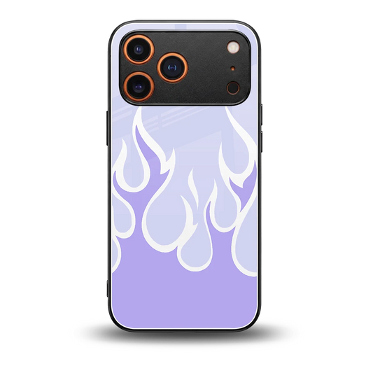 Y2K Retro Purple Flames back phone cover | glass case for iphone 17 pro max