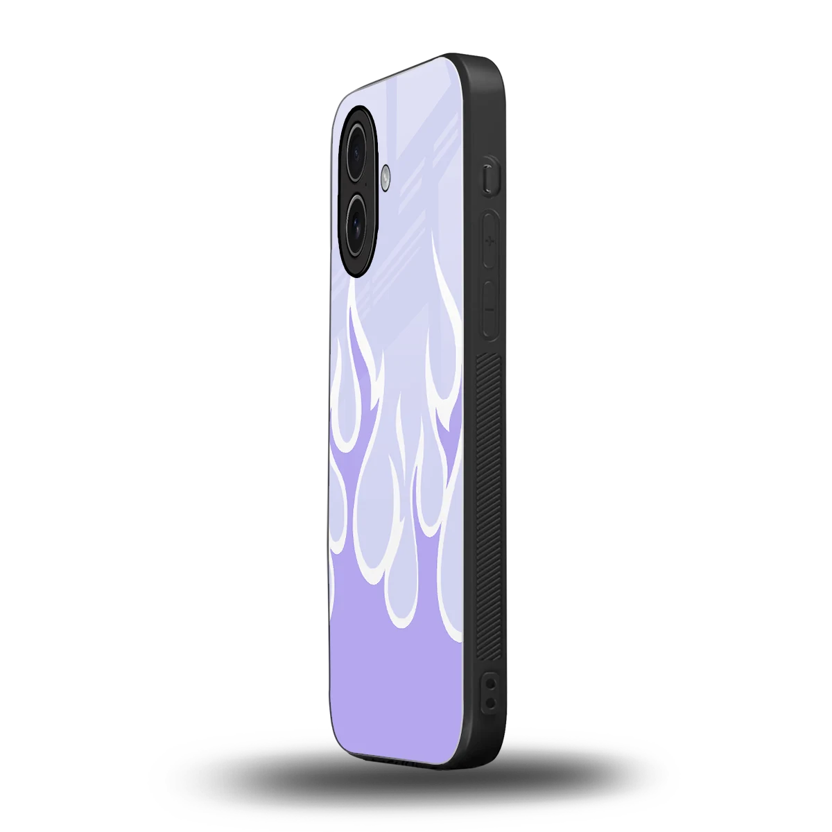 Y2K Retro Purple Flames iphone 17 mobile cover | shockproof glass phone case