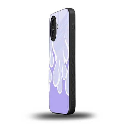 Y2K Retro Purple Flames iphone 17 mobile cover | shockproof glass phone case