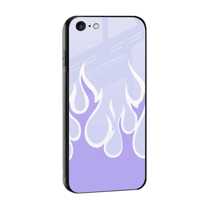 Y2K Retro Purple Flames sleek iphone 6s plus cover with tempered glass back and TPU edges