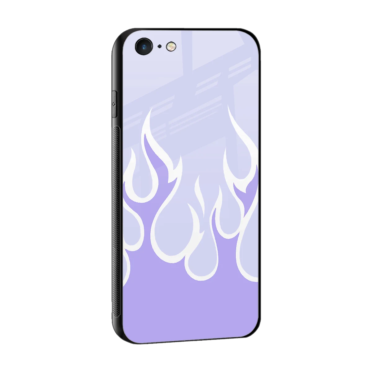Y2K Retro Purple Flames sleek iphone 6s cover with tempered glass back and TPU edges